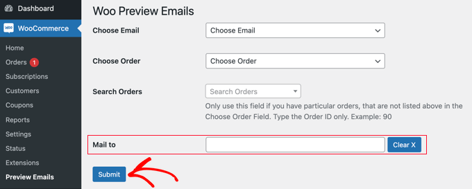 Klicken Sie auf die Schaltfläche Senden, um die E-Mail-Vorschau anzuzeigen