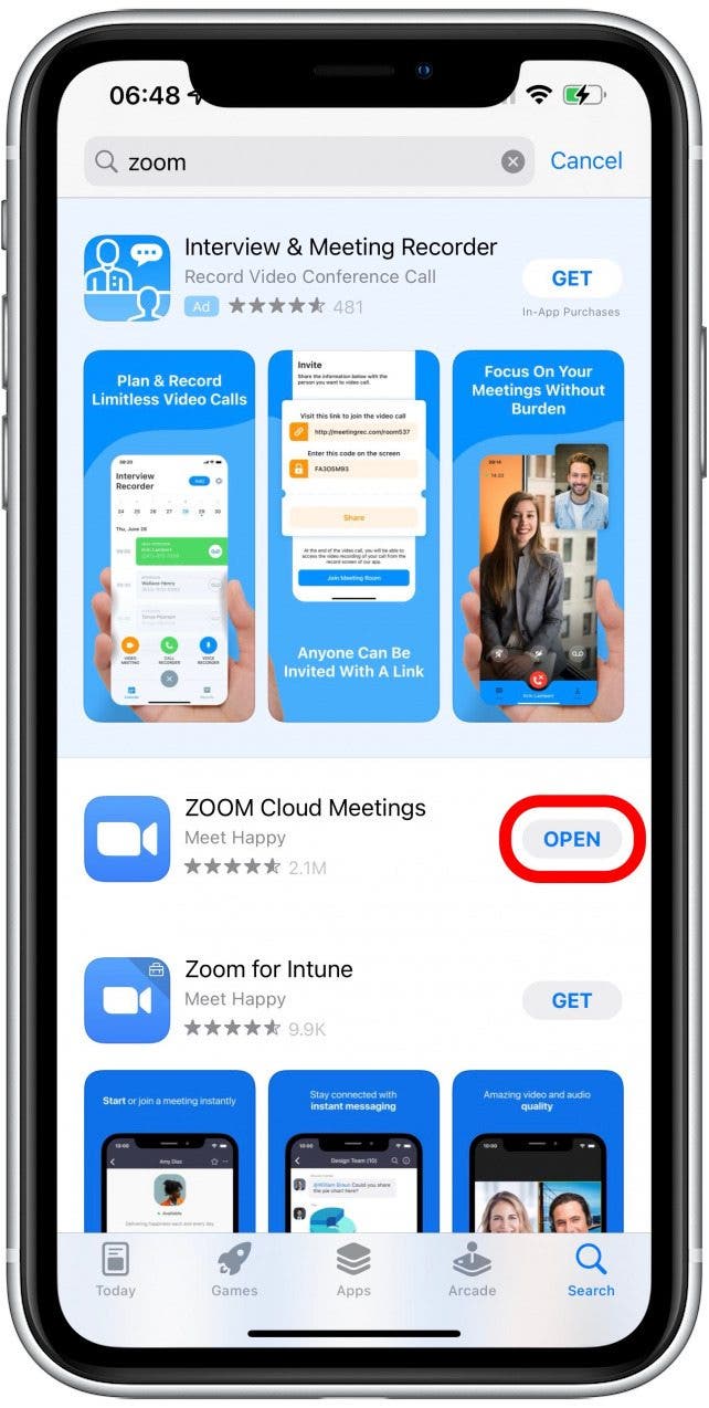 Öffnen Sie die Zoom-App – Zoom Meeting Share Desktop