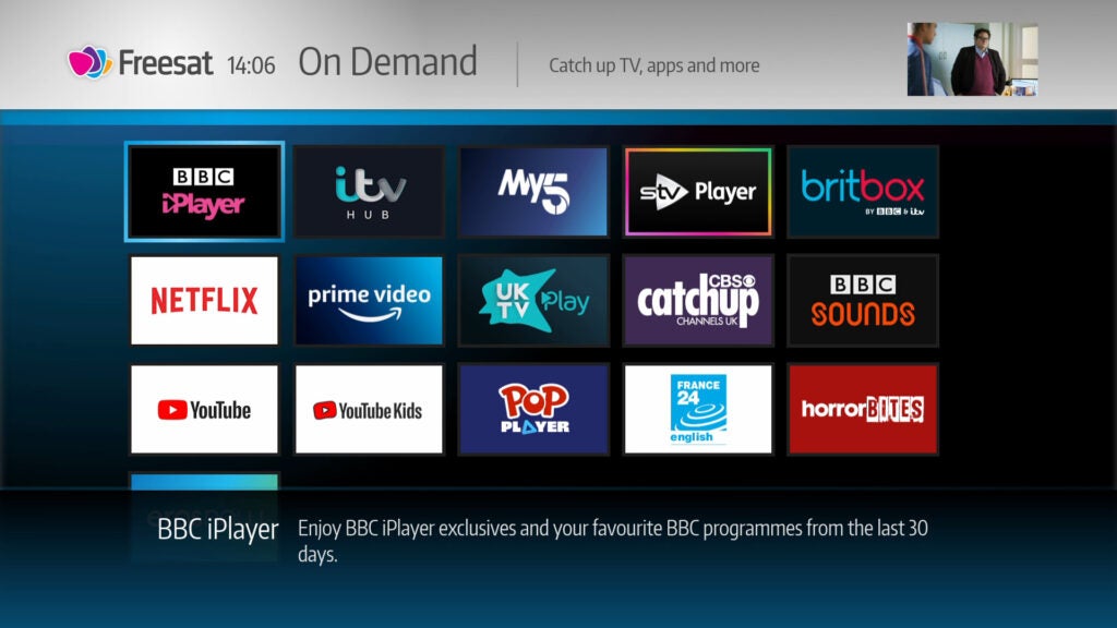 Freesat 4K TV Box (nicht beschreibbar) Apps