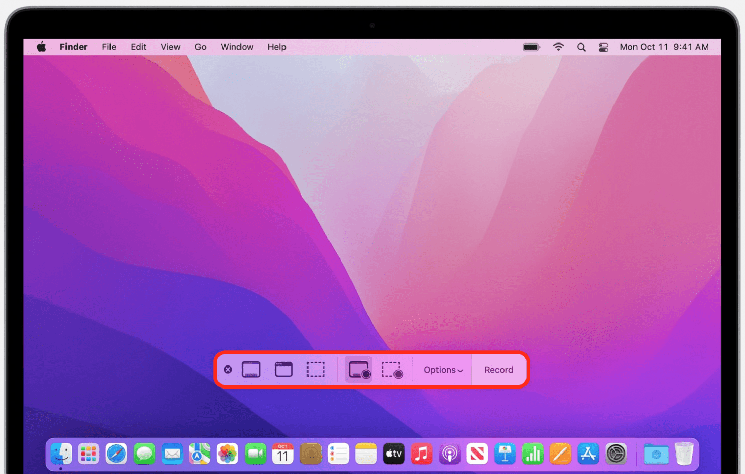 Mac-Bildschirmaufzeichnungsoptionen