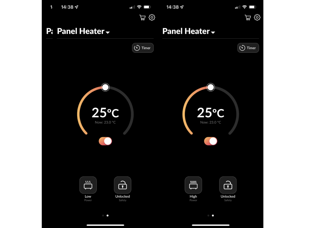 Princess Glass Smart Panel Heater-App