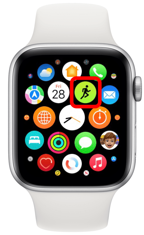 Tippe auf deiner Apple Watch – Apple Watch Laufband auf Workouts