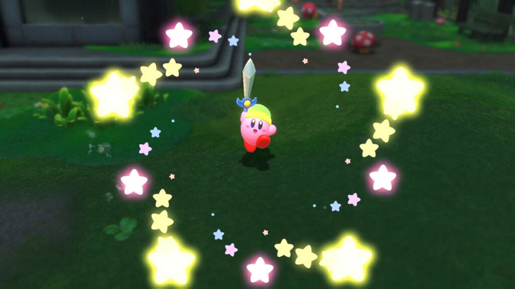 Kirby wird ein Schwertkämpfer in Kirby und das vergessene Land