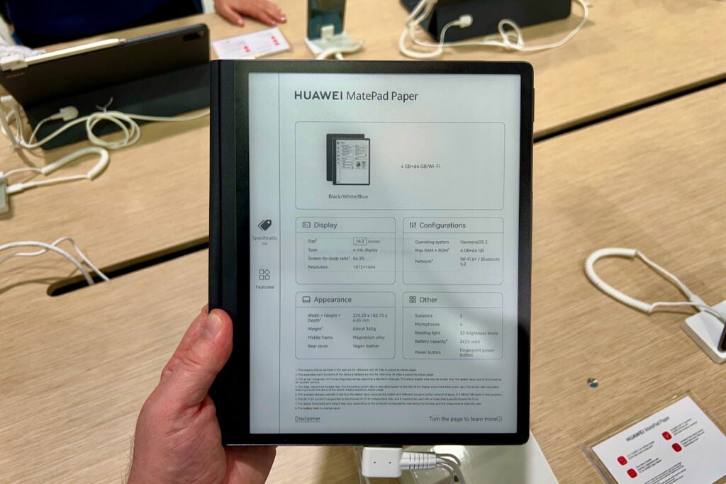 Spezifikationen und Funktionen von Huawei MatePad Paper 