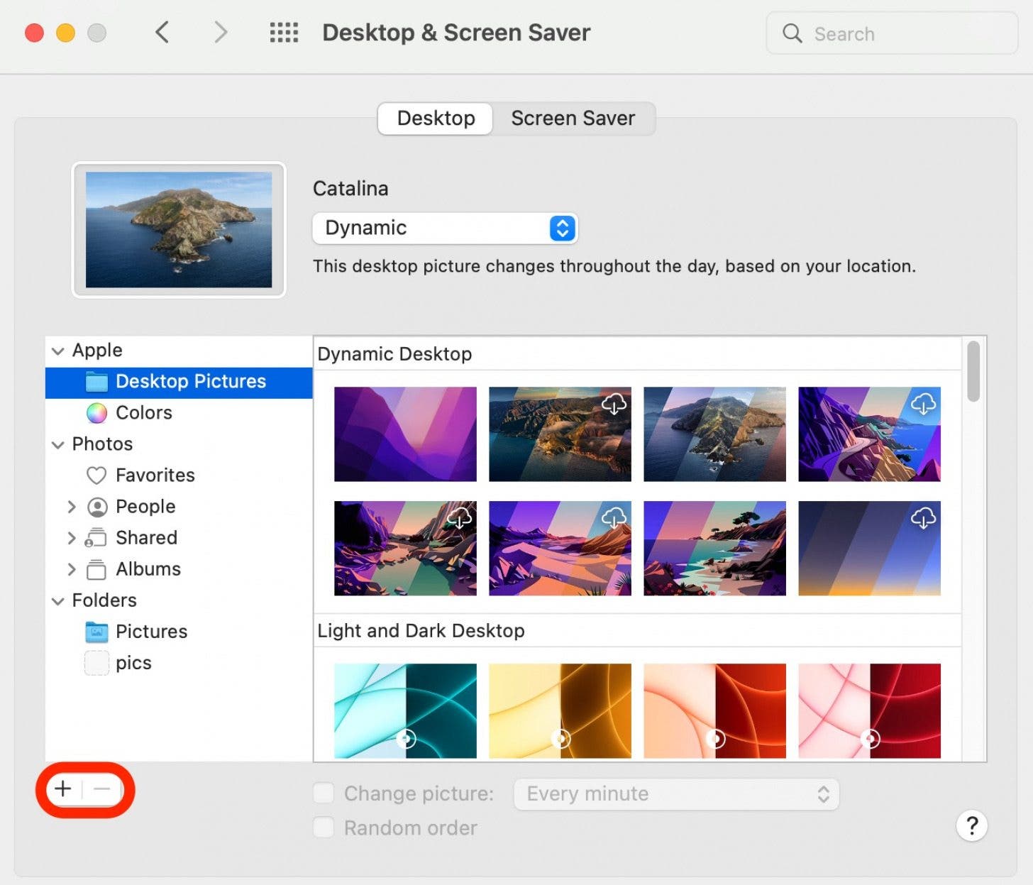 Desktop-Hintergrund ändern Schritt 9 - Klicken Sie auf +