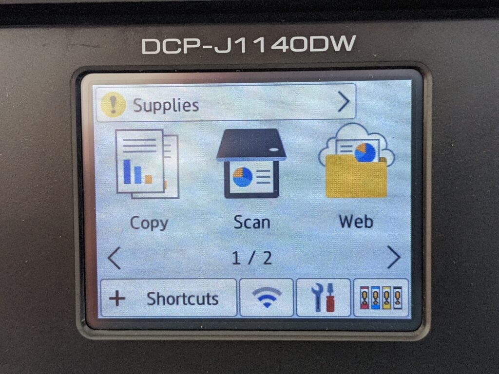 Brother DCP-J1140DW Touchscreen zum Navigieren in Funktionen