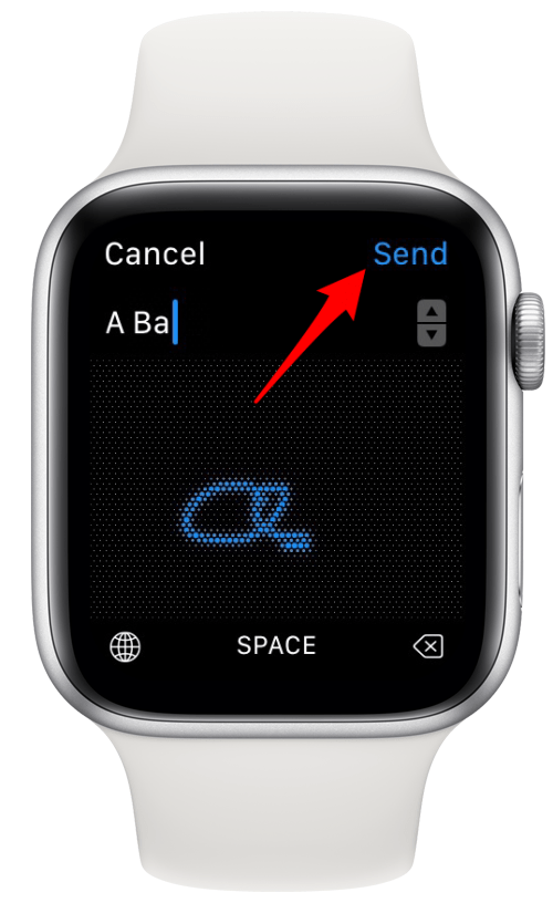 Senden Sie einen Scribble-Text auf der Apple Watch