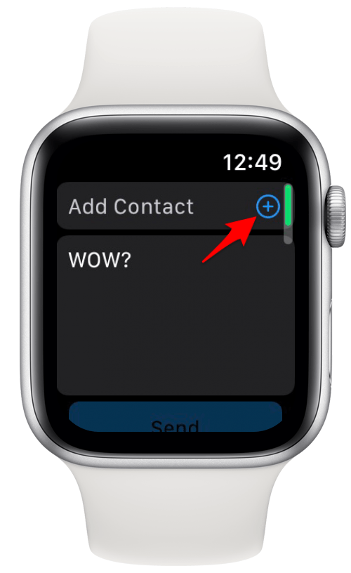 Tippen Sie auf das Plus-Symbol, um einen Kontakt hinzuzufügen.
