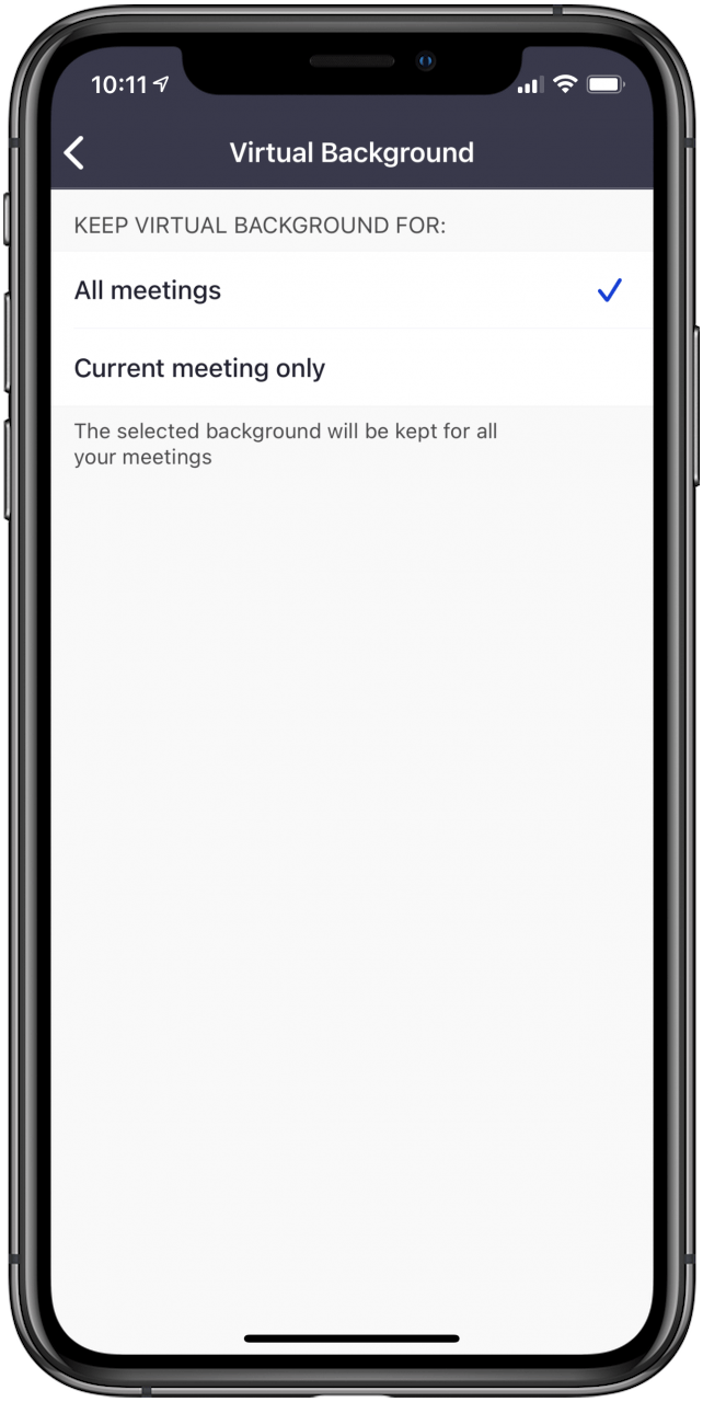 Legen Sie einen virtuellen Hintergrund für alle Meetings oder nur ein Zoom-Meeting fest