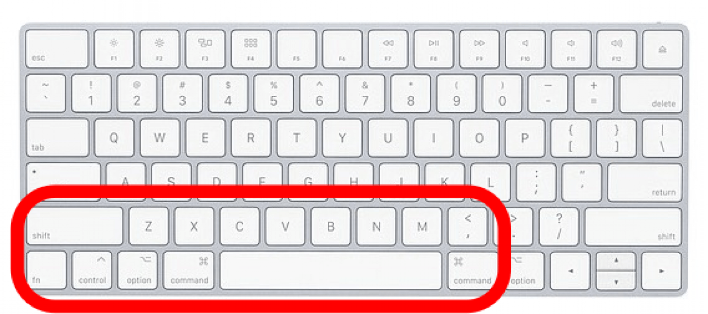 Befehls- und Umschalttasten auf der Mac-Tastatur