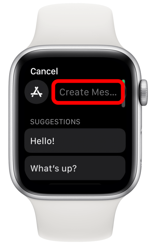 Tippen Sie auf Nachricht erstellen – Apple Watch-Tastatur auf dem iPhone
