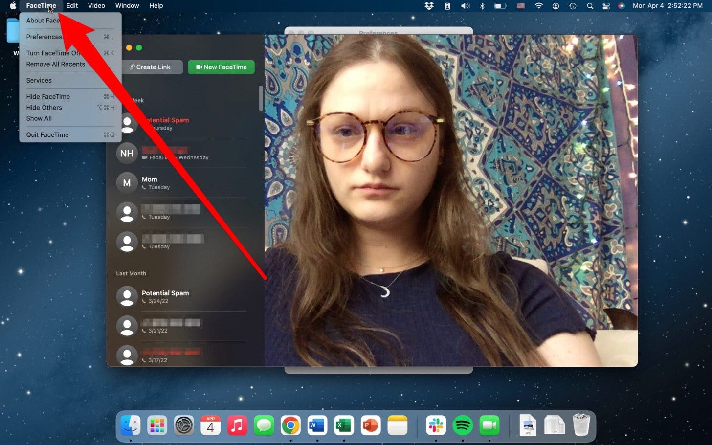 Klingelton in Facetime-Einstellungen für Mac ausschalten