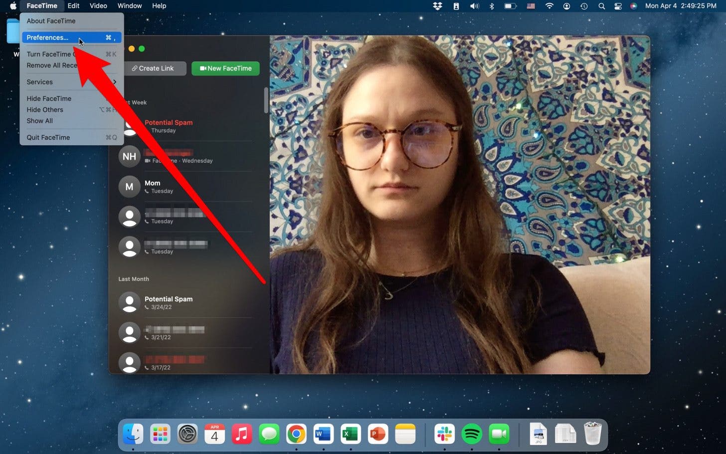 Anrufe in den Facetime-Einstellungen auf dem Mac stumm schalten