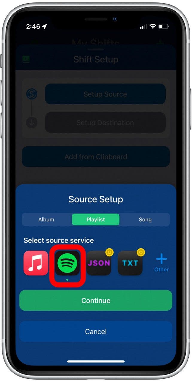Verwenden Sie SongShift, um Wiedergabelisten von Apple Music auf Spotify zu übertragen
