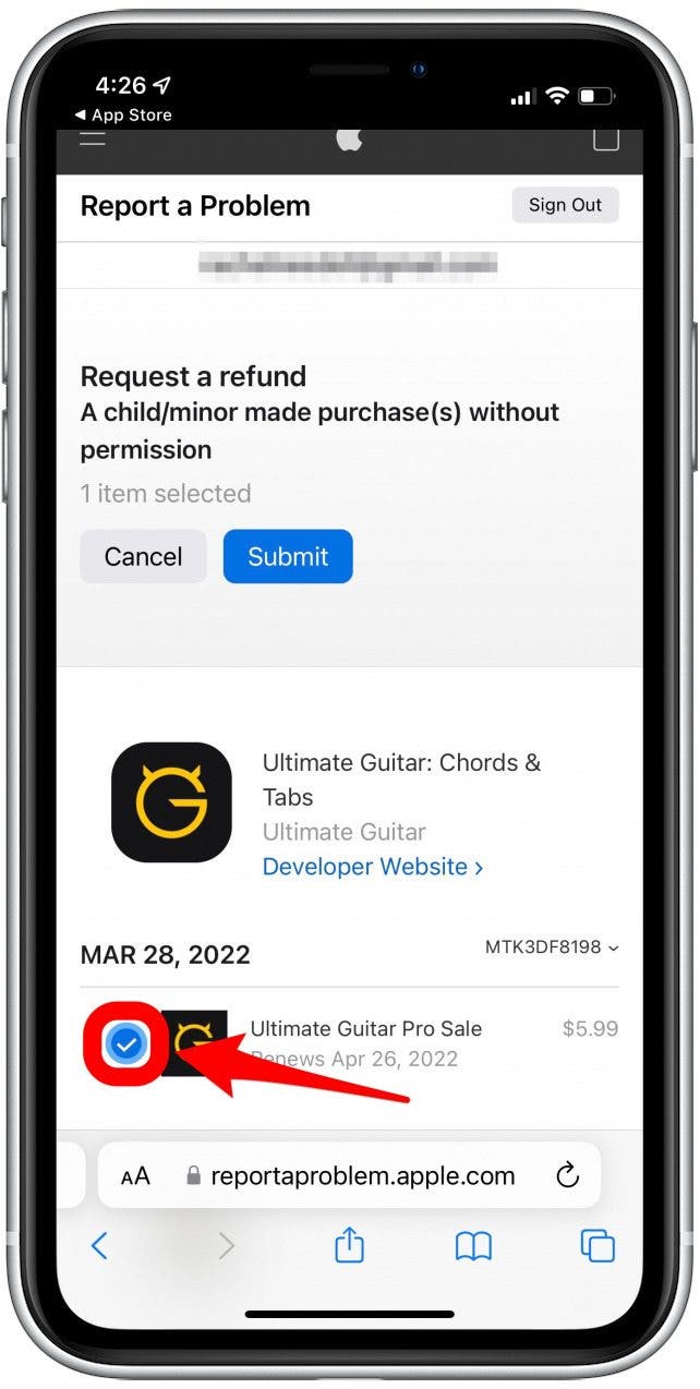 App-Store für Apple-Rückerstattung