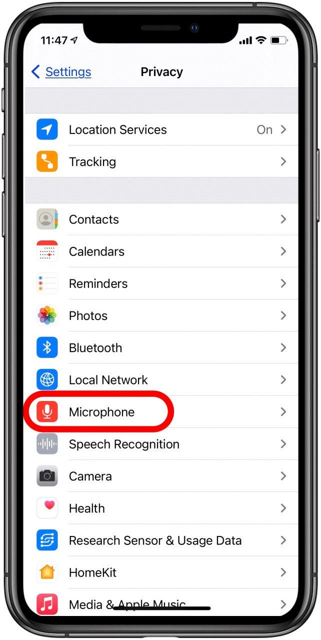 iPhone-Mikrofon-Privatsphäre-Einstellungen
