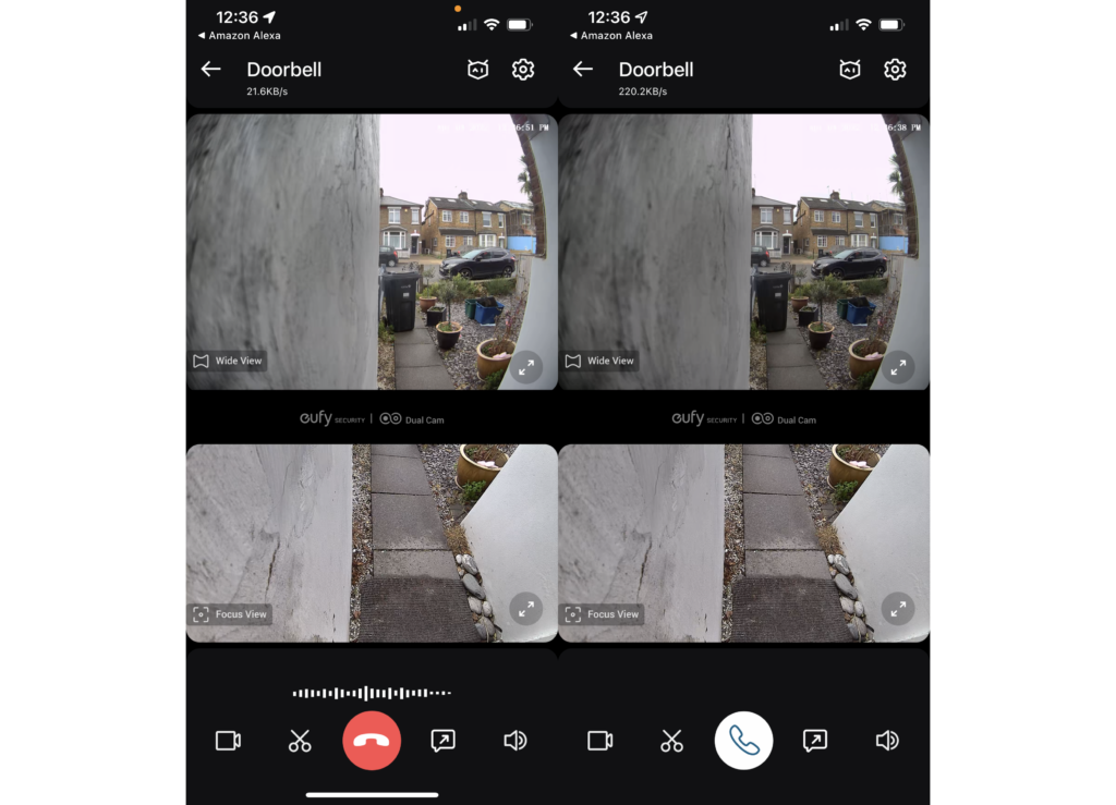 Eufy Video Doorbell Dual Live-Ansicht