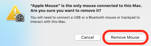 Klicken Sie auf Maus entfernen, um die Bluetooth-Maus zu trennen