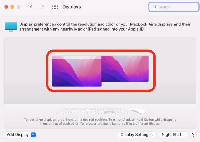 mac-displays ausrichten