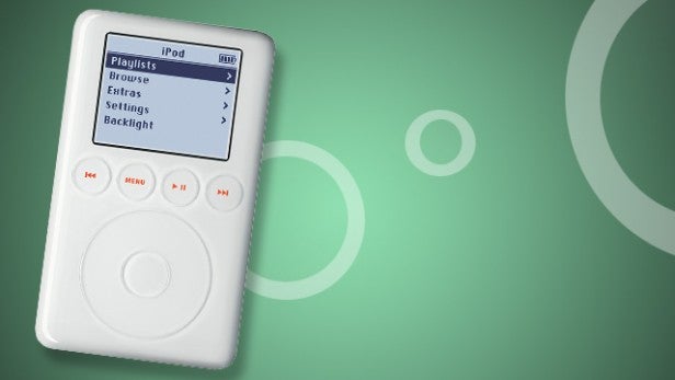 Der Apple iPod 3. Generation auf grünem Hintergrund