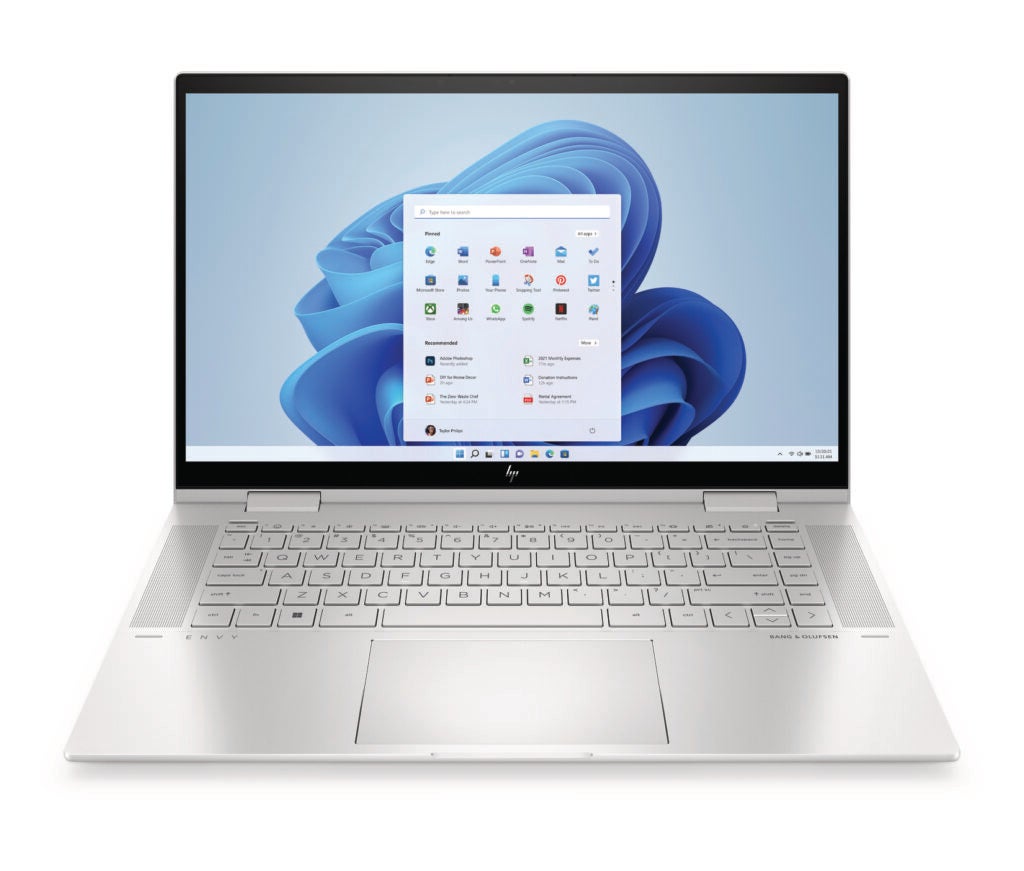 Der Hp Envy x360 15,6-Zoll-Two-in-One-Laptop von vorne
