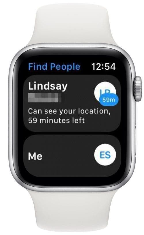 Wenn der Empfänger Ihren Standort sehen kann, wird er in Ihrer App „Personen suchen“ angezeigt.