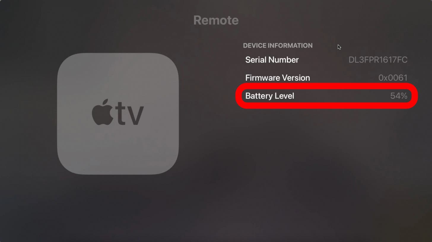 Überprüfen Sie die Batterie der Apple TV-Fernbedienung