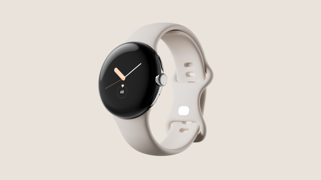Die Pixel Watch mit weißem Armband