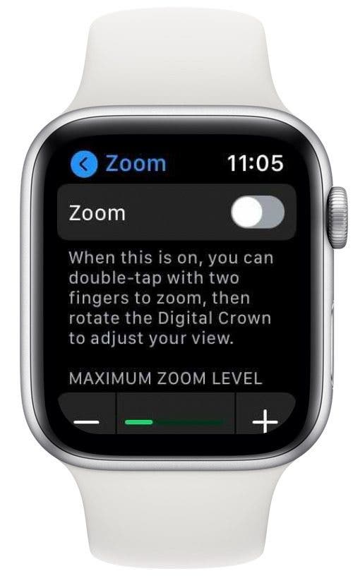 Zoom ist deaktiviert, wenn der Schalter grau ist
