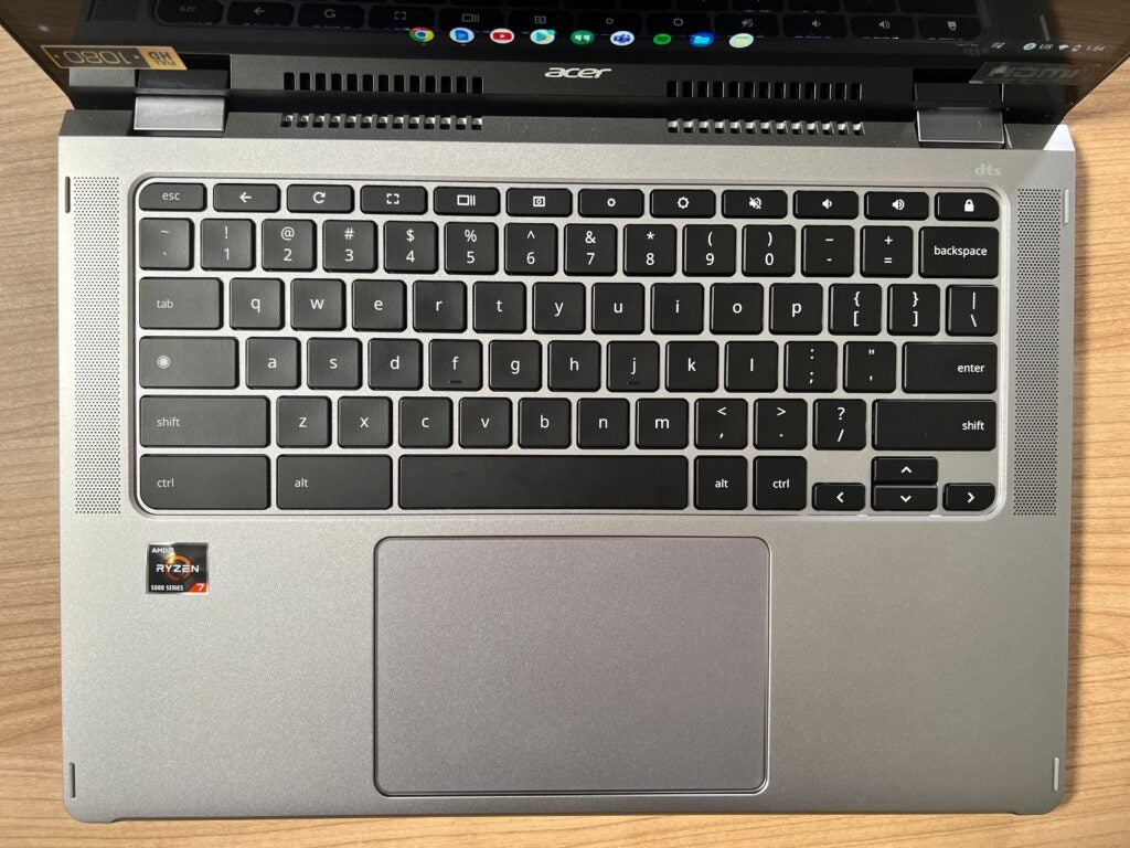 Die Tastatur und das Touchpad des Acer Chromebook Spin 514