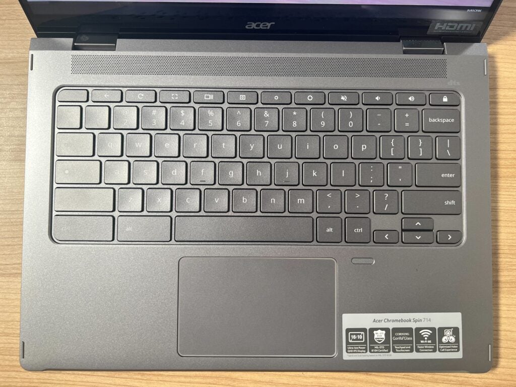 Die Tastatur des Acer Chromebook Spin 714