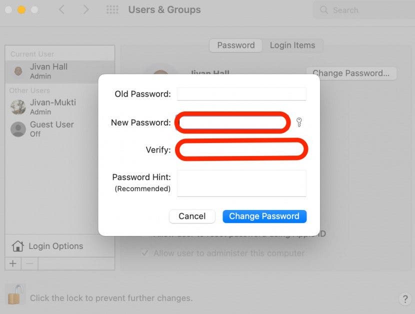 Profilbild ändern Schritt 9 – Neues Passwort eingeben und bestätigen