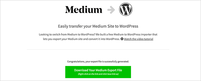 Laden Sie Ihre WordPress-kompatible Importdatei herunter