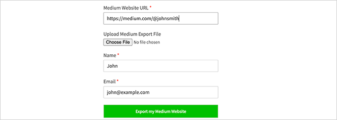 Geben Sie Ihre mittlere Profil-URL ein