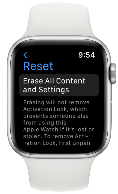 Apple Watch in den Einstellungen auf Werkseinstellungen zurücksetzen