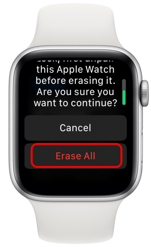 Löschen Sie alle Apple Watch zum Entkoppeln