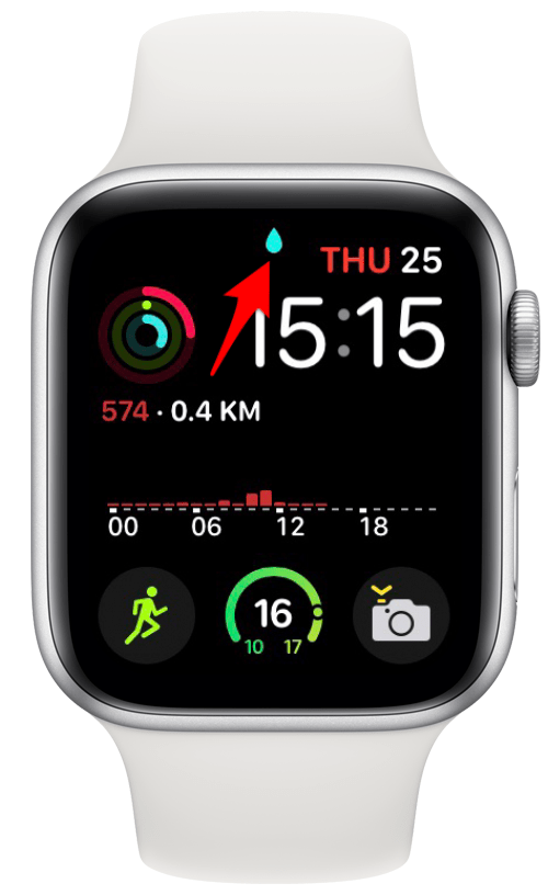 Der Wassertropfen oder das Wassersymbol der Apple Watch bedeutet, dass auf Ihrem Telefon die Wassersperre aktiviert ist.