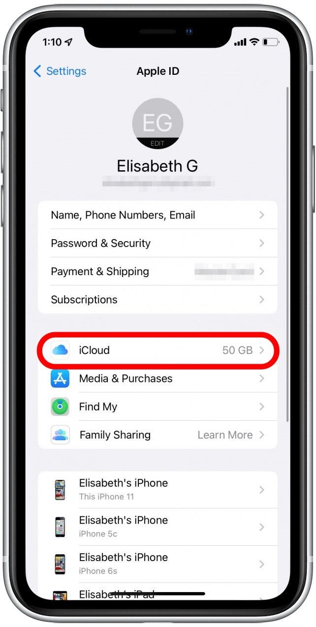 Tippen Sie auf iCloud – iPhone-Kalender wird nicht synchronisiert