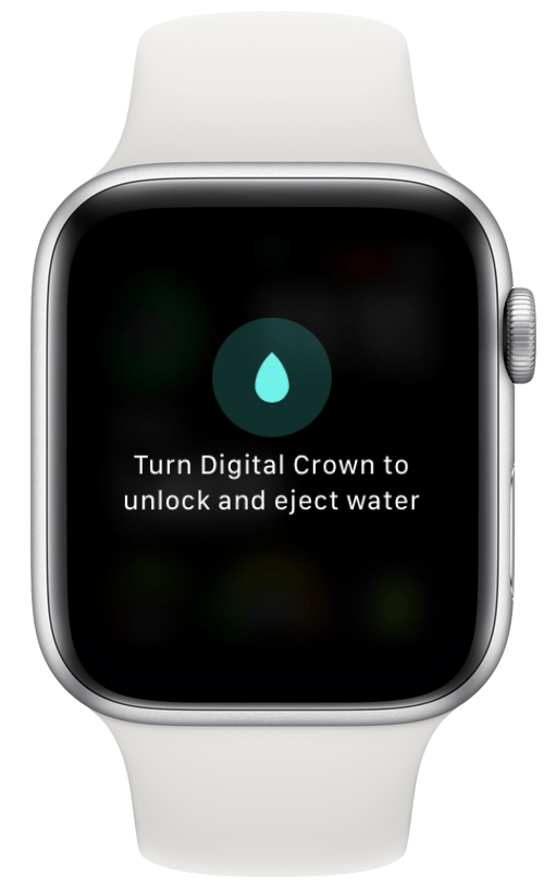 Lassen Sie mit der Digital Crown Wasser aus dem Lautsprecher austreten