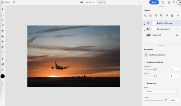 Adobe Photoshop Online-Dashboard für PC