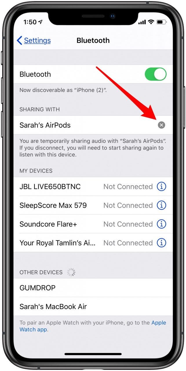 Gast-Airpods vom iPhone entkoppeln