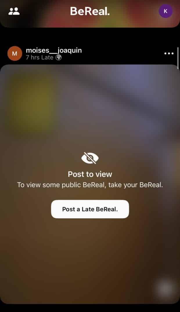 Mit BeReal können Sie keine Fotos ansehen, ohne sie zu posten