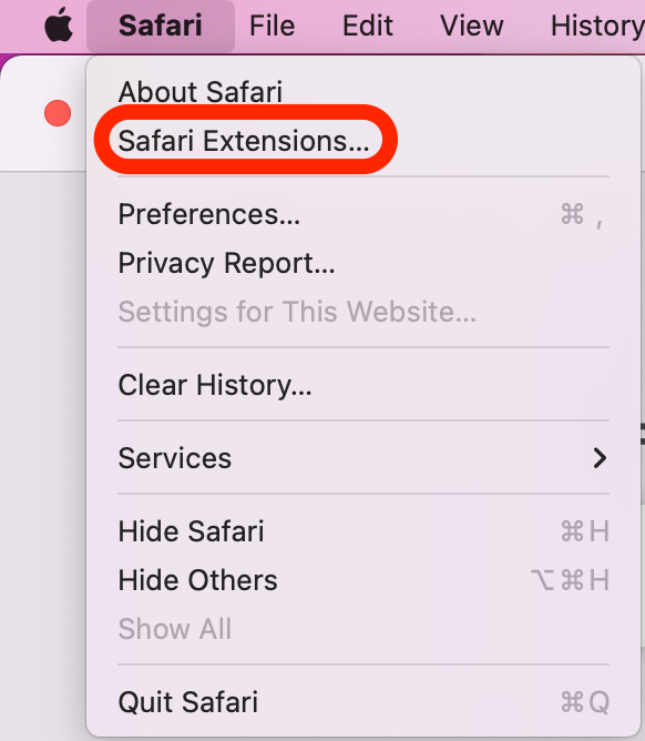 Klicken Sie auf Safari-Erweiterungen…