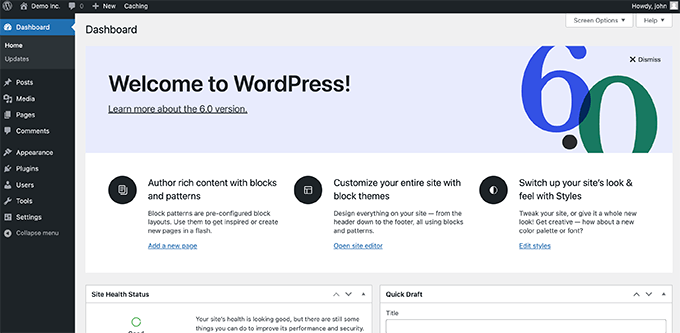 WordPress-Dashboard