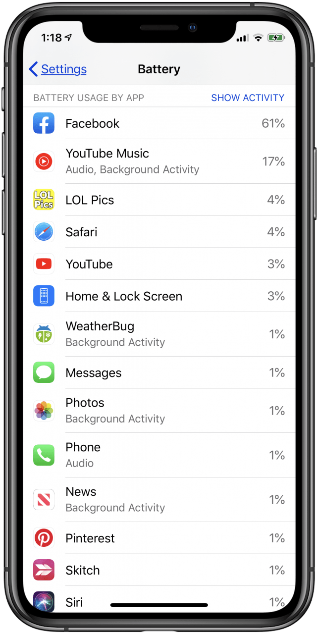 Iphone batterie entladen per app
