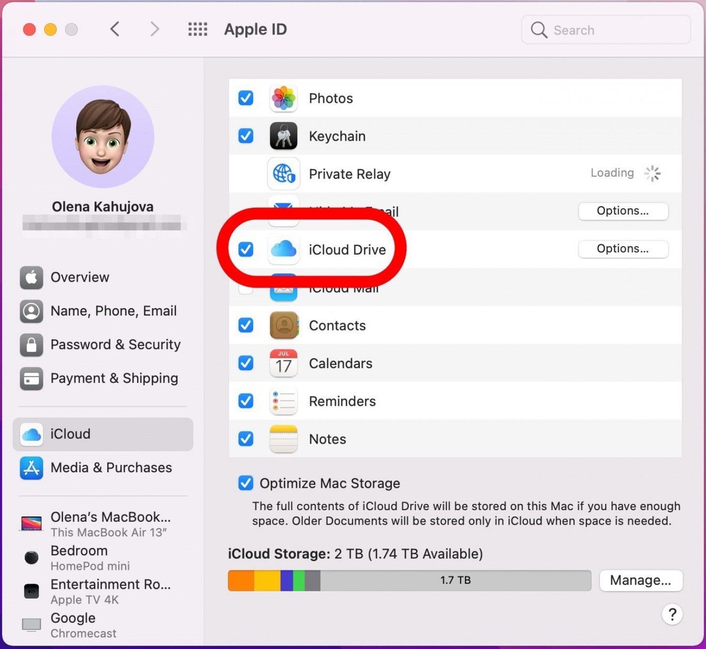 Aktivieren Sie das Kontrollkästchen – Macbook Pro sichern, Computer auf iCloud sichern