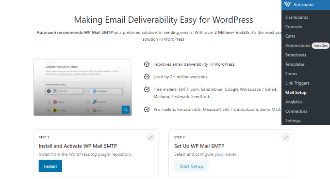 Verbinden Sie Autonami mit WP Mail SMTP