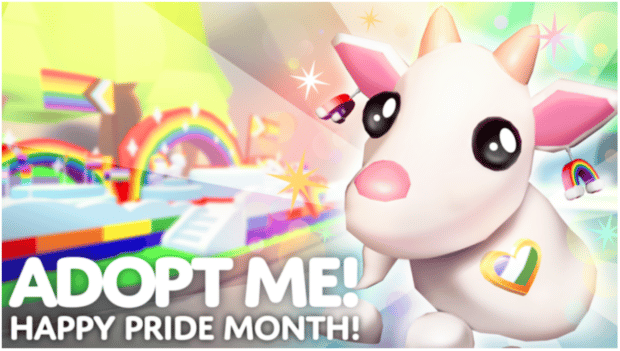 Cartoon-Figur adoptiere mich Happy Pride Month