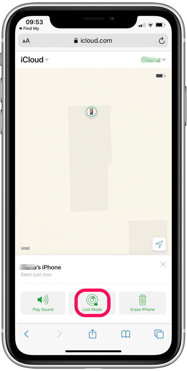 Tippen Sie auf „Verloren-Modus“, um den Verloren-Modus auf dem verlorenen iPhone Ihres Freundes zu aktivieren