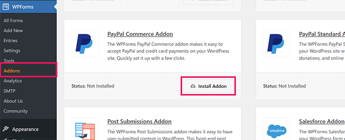Installieren Sie das PayPal Commerce-Addon